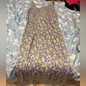 Floral Maxi Dress - Purple and Yellow